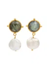Sylvia Toledano Diane Labradorite And Pearl Earrings In Gold