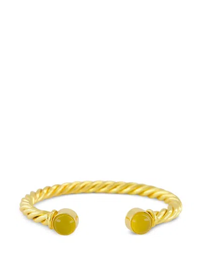 Sylvia Toledano Eros Onyx Cuff Bracelet In Gold