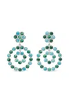 Sylvia Toledano Happy Flower Malachite And Larimar Earrings In Multi