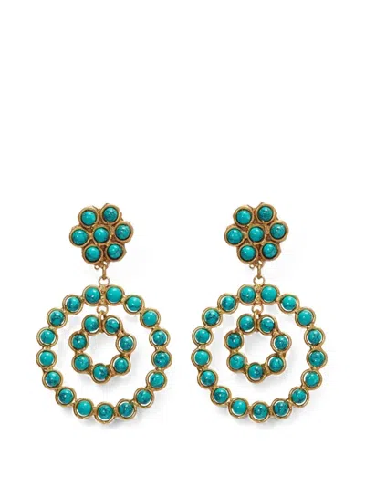 Sylvia Toledano Happy Flower Malachite Earrings In Blue