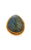 Sylvia Toledano Macaron 22k Gold-plated Labradorite  Ring In Grey