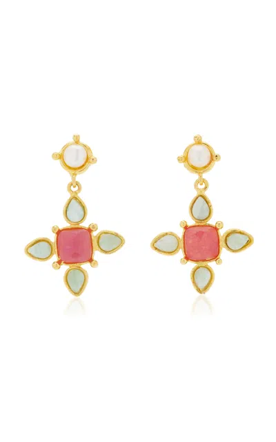 Sylvia Toledano Medicis Ii 22k Gold-plated Multi-stone Earrings