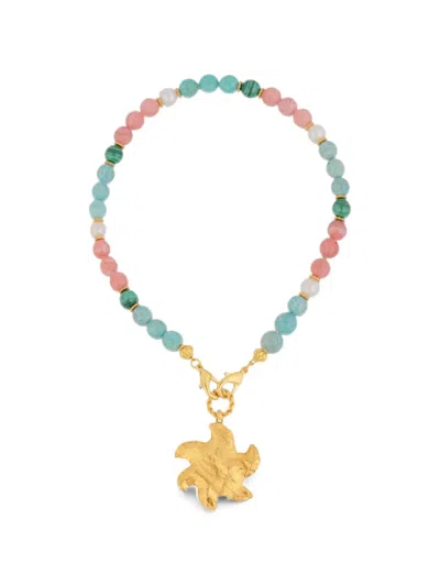 Sylvia Toledano Multi-stone Star-pendant Necklace In Gold