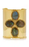 Sylvia Toledano Olympe 22k Gold-plated Labradorite Cuff In Grey