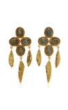 Sylvia Toledano Olympe 22k Gold-plated Labradorite Earrings In Grey