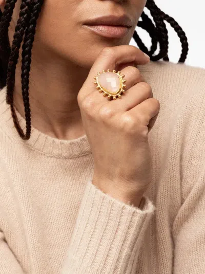 Sylvia Toledano Pink Quartz Dot Ring In Gold