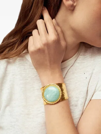 Sylvia Toledano Sphere Amazonite Cuff Bracelet In Gold