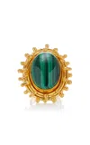 Sylvia Toledano Stone Dots 22k Gold-plated Malachite Ring In Green