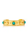 Sylvia Toledano Stone Massai 22k Gold-plated Turquoise Cuff In Blue