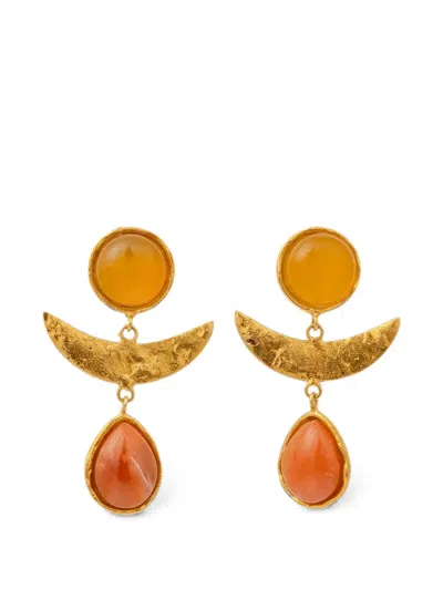 Sylvia Toledano Sunset Onyx Jasper Drop Earrings In 金色