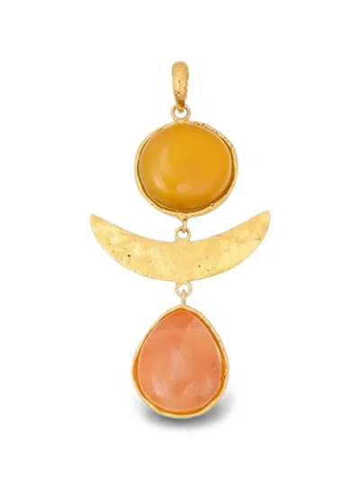 Sylvia Toledano Sunset Yellow Onyx Pendant In Gold