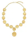 Sylvia Toledano Swan Hammered-circle Pendant Necklace In Gold