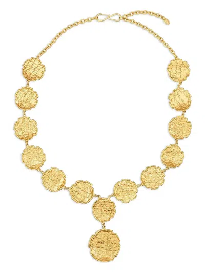 Sylvia Toledano Swan Hammered-circle Pendant Necklace In Gold