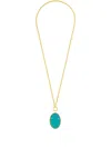 Sylvia Toledano Talisman Oval-frame Turquoise Necklace In Gold