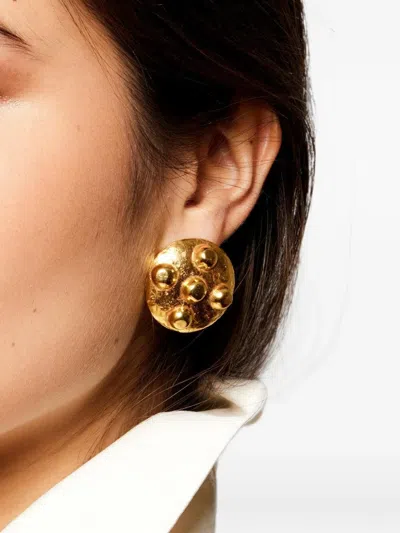 Sylvia Toledano Theodora Hammered-effect Earrings In Gold