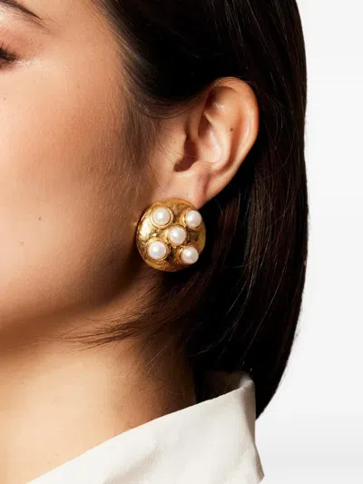 Sylvia Toledano Theodora Pearl-embellished Earrings In Gold
