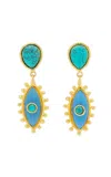 Sylvia Toledano Third Eye 22k Gold-plated Turquoise Chalcedony Earrings