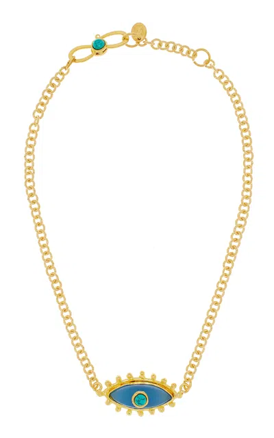 Sylvia Toledano Third Eye 22k Gold-plated Turquoise Chalcedony Necklace