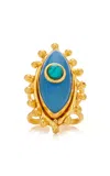 Sylvia Toledano Third Eye 22k Gold-plated Turquoise Chalcedony Ring