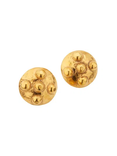 Sylvia Toledano Women's Bouclés Doreille Goldtone Clip-on Earrings In Green