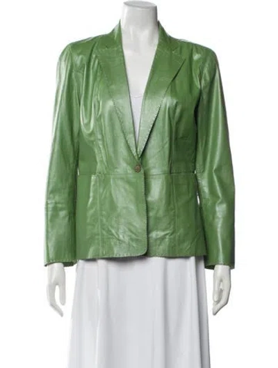 Pre-owned Sylvie Schimmel Lamb Leather Blazer In Green