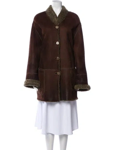 Pre-owned Sylvie Schimmel Lamb Leather Fur Jacket In Brown