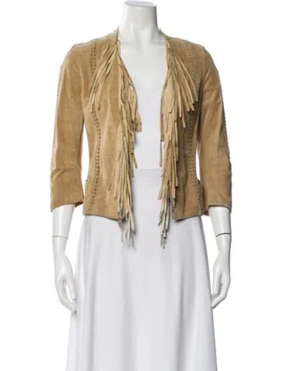 Pre-owned Sylvie Schimmel Leather Evening Jacket In Neutral