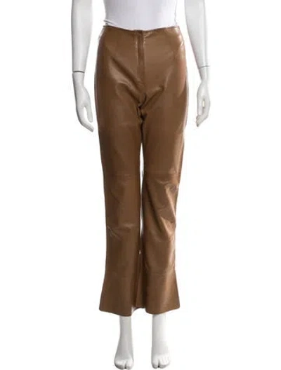 Pre-owned Sylvie Schimmel Leather Flared Pants In Brown
