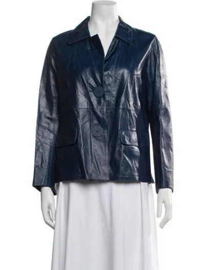 Pre-owned Sylvie Schimmel Leather Jacket In Blue