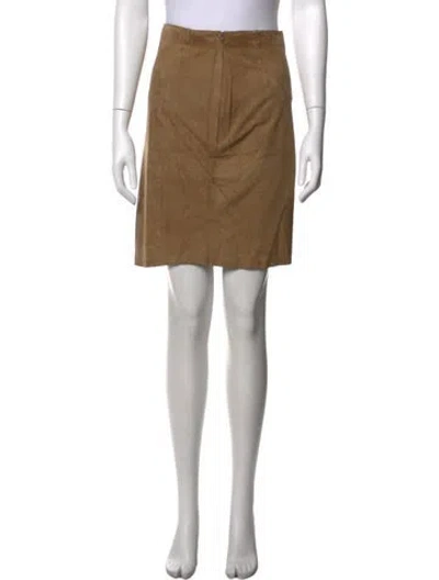 Pre-owned Sylvie Schimmel Leather Mini Skirt In Brown