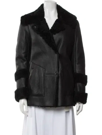 Pre-owned Sylvie Schimmel Shearling Biker Jacket W/ Tags In Black