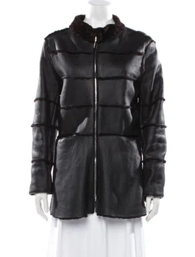 Pre-owned Sylvie Schimmel Shearling Faux Fur Jacket In Grey