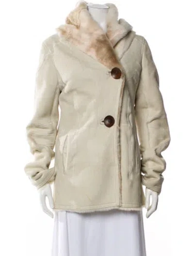 Pre-owned Sylvie Schimmel Shearling Faux Fur Jacket In Neutral