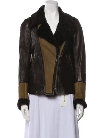 Pre-owned Sylvie Schimmel Shearling Fur Jacket In Brown