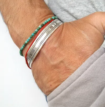 Pre-owned Symbolina Sterling Silver Solid Cuff Bangle Bracelet Id Name Tag Cuban Men Women Artisan
