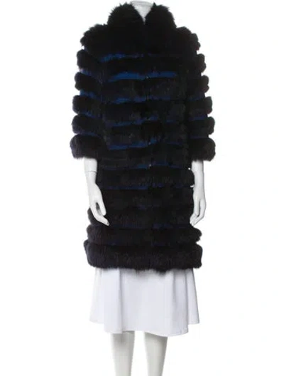 Pre-owned Symetrie Paris Fox Fur Jacket In Black