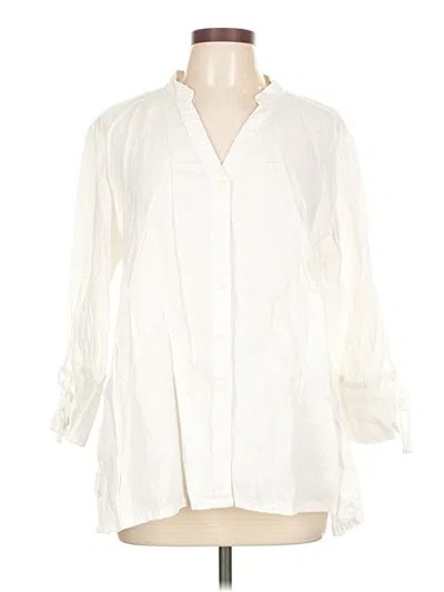 Pre-owned Symple Nyc 3/4 Sleeve Blouse In White