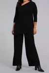 Sympli 3/4 Sleeve Angle Tunic Top In Graphite In Pink