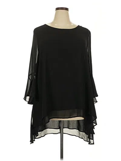 Pre-owned Sympli 3/4 Sleeve Blouse In Black