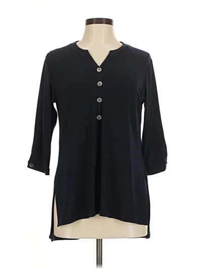 Pre-owned Sympli 3/4 Sleeve Blouse In Black