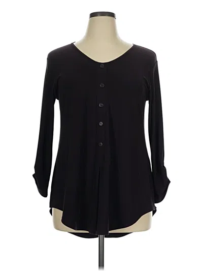 Pre-owned Sympli 3/4 Sleeve Blouse In Black