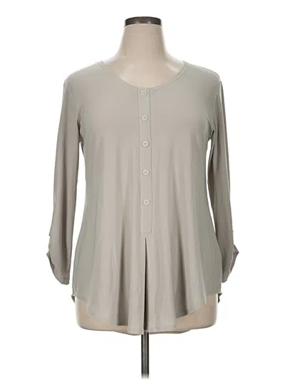 Pre-owned Sympli 3/4 Sleeve Blouse In Gray