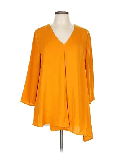 Pre-owned Sympli 3/4 Sleeve Blouse In Orange