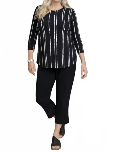 Sympli 3/4 Sleeve Go To Classic Print T Relax Top In Cecily Black In Multi