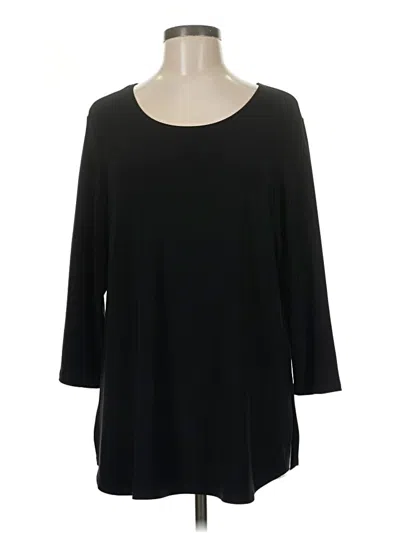 Pre-owned Sympli 3/4 Sleeve Top Black Boatneck Tops