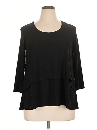 Pre-owned Sympli 3/4 Sleeve Top Black Boatneck Tops