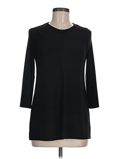 Pre-owned Sympli 3/4 Sleeve Top Black Keyhole Neckline Tops