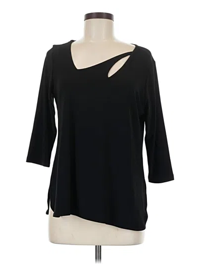 Pre-owned Sympli 3/4 Sleeve Top Black Keyhole Neckline Tops