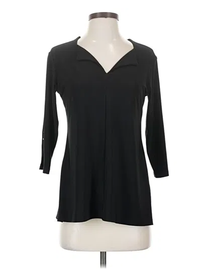 Pre-owned Sympli 3/4 Sleeve Top Black Open Neckline Tops