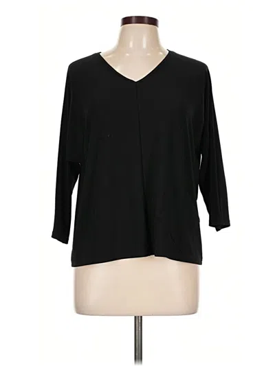 Pre-owned Sympli 3/4 Sleeve Top Black V-neck Tops